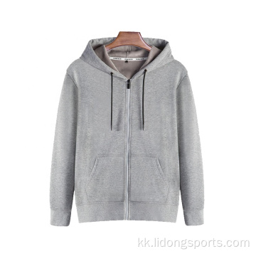 Қарапайым жазық zipper hoodie unisex zip hoodie